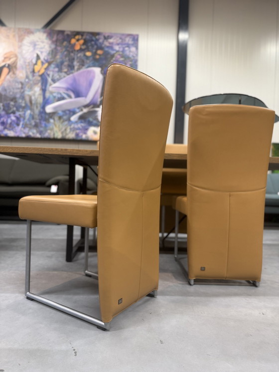 Image 1 of 4 Rolf Benz 7400 Dining Chairs Camel Leather