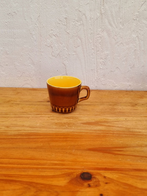 Image 1 of Set Of 5 Coffee Cups Digoin Sarreguemines