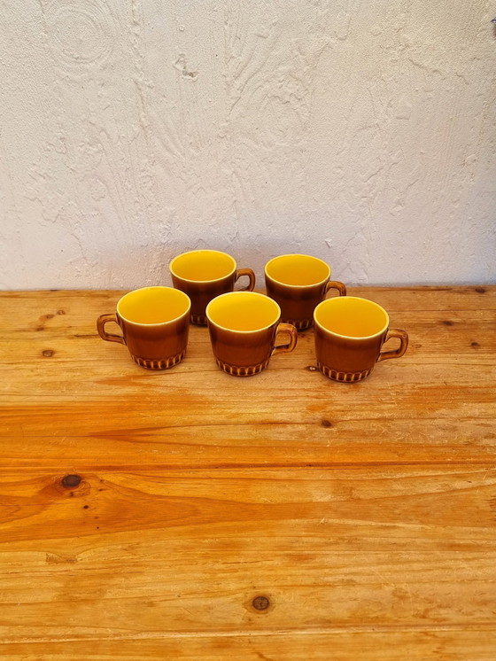 Image 1 of Set Of 5 Coffee Cups Digoin Sarreguemines