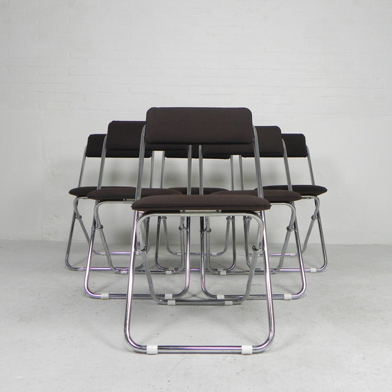 Image 1 of Set of 6 Framar folding chairs, 1970s