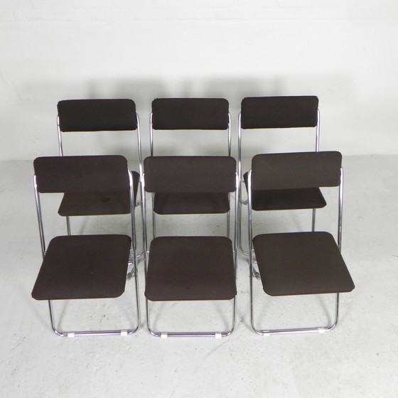 Image 1 of Set of 6 Framar folding chairs, 1970s