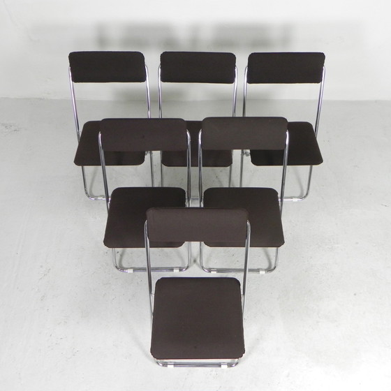 Image 1 of Set of 6 Framar folding chairs, 1970s