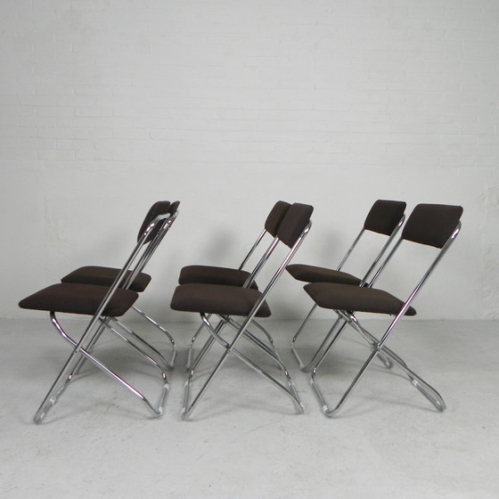 Image 1 of Set of 6 Framar folding chairs, 1970s