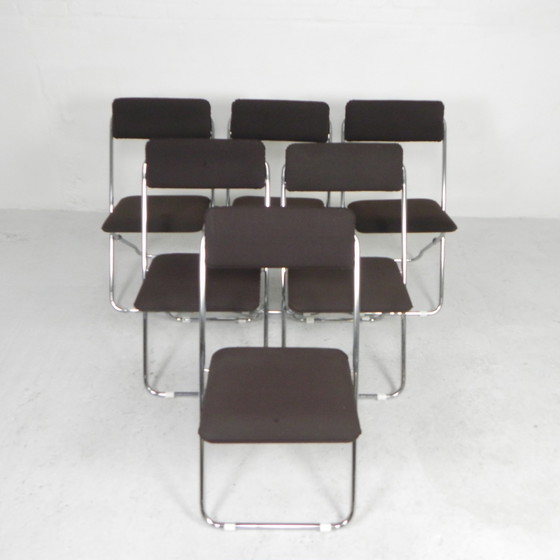 Image 1 of Set of 6 Framar folding chairs, 1970s