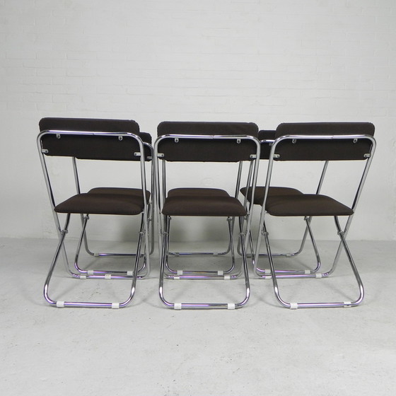 Image 1 of Set of 6 Framar folding chairs, 1970s