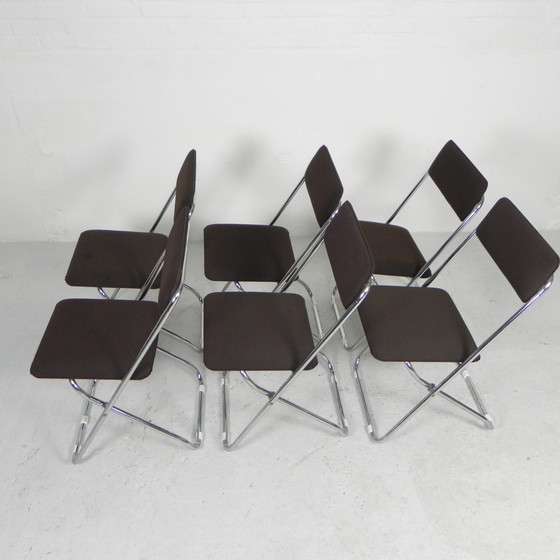 Image 1 of Set of 6 Framar folding chairs, 1970s