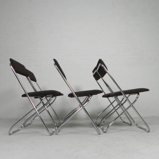 Image 1 of Set of 6 Framar folding chairs, 1970s