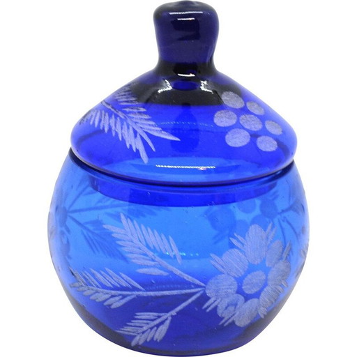 Vintage crystal chocolate box by Julia Glassworks, Poland 1980