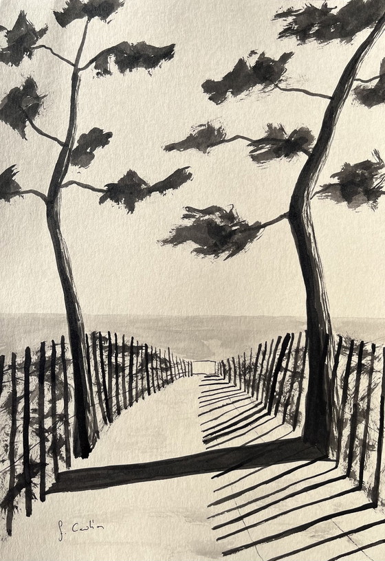 Image 1 of Sainte-Marine #2. India Ink