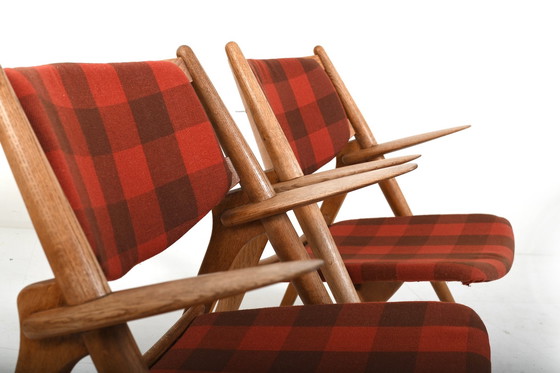 Image 1 of Early Pair CH-28 Oak Easychairs by Hans J. Wegner