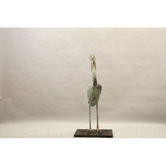 Image 1 of Vintage crane sculpture in brass and bronze, Germany 1960