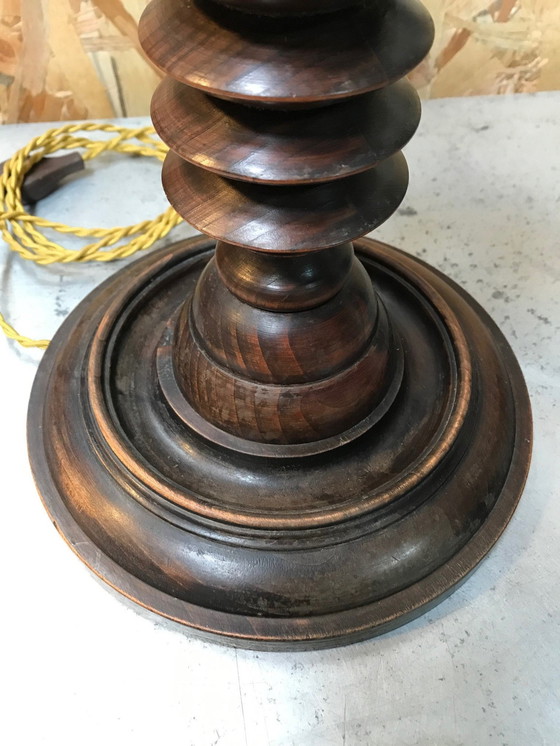 Image 1 of Turned Wood Lamp By Charles Dudouyt