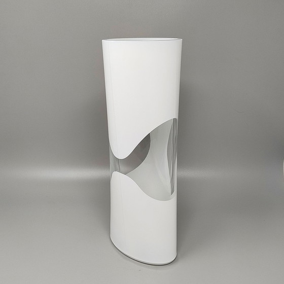 Image 1 of Impresionante jarrón blanco de la década de 1970, de estilo espacial, de Linea Glass. Hecho en Italia.