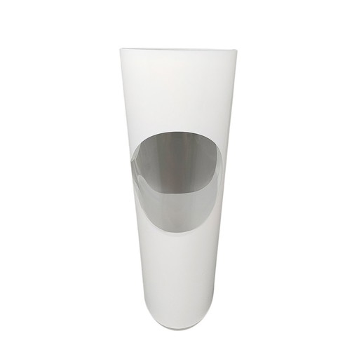 1970S Astonishing White Space Age Vase By Linea Glass. Made In Italy