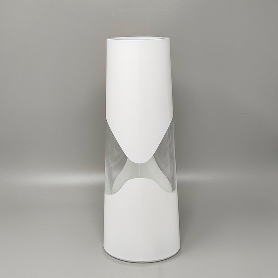 Image 1 of Impresionante jarrón blanco de la década de 1970, de estilo espacial, de Linea Glass. Hecho en Italia.