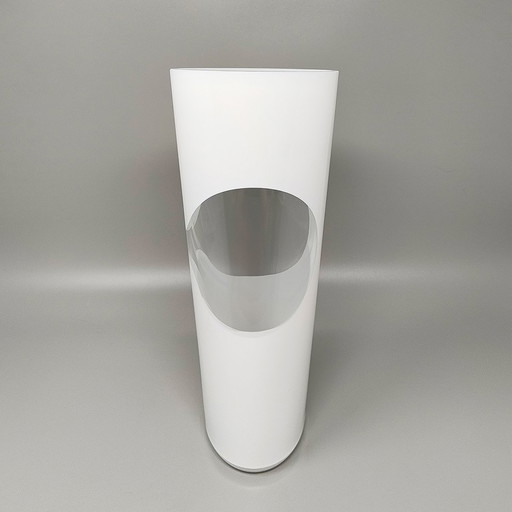 1970S Astonishing White Space Age Vase By Linea Glass. Made In Italy