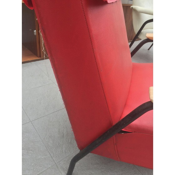 Image 1 of Vintage armchair by Pierre Guariche, Meurop edition, wooden cuff 1950