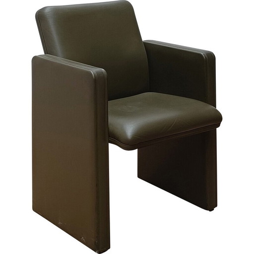 Vintage Thf armchair in wood and leather by Poltrona Frau, 1990