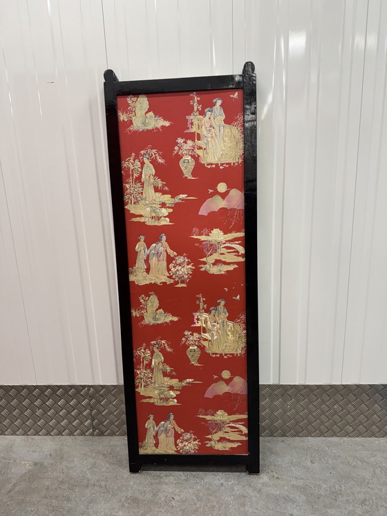 Image 1 of Stunning Large And Ancient Decorated Chinese Wood Folding Screen