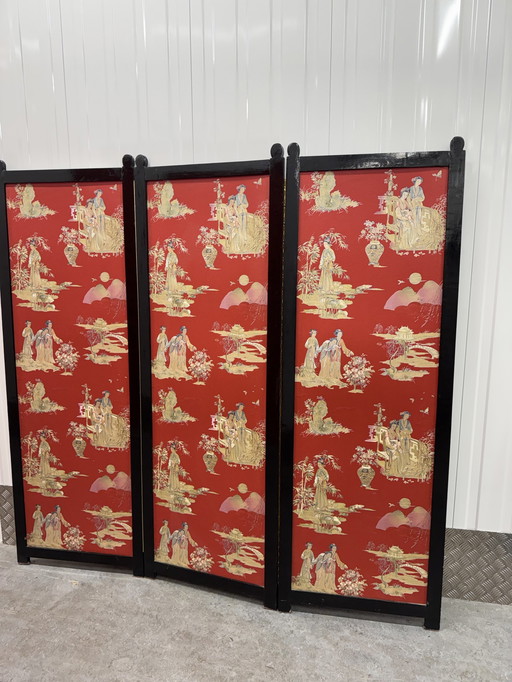 Stunning Large And Ancient Decorated Chinese Wood Folding Screen