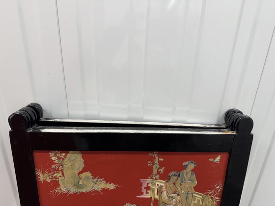 Image 1 of Stunning Large And Ancient Decorated Chinese Wood Folding Screen