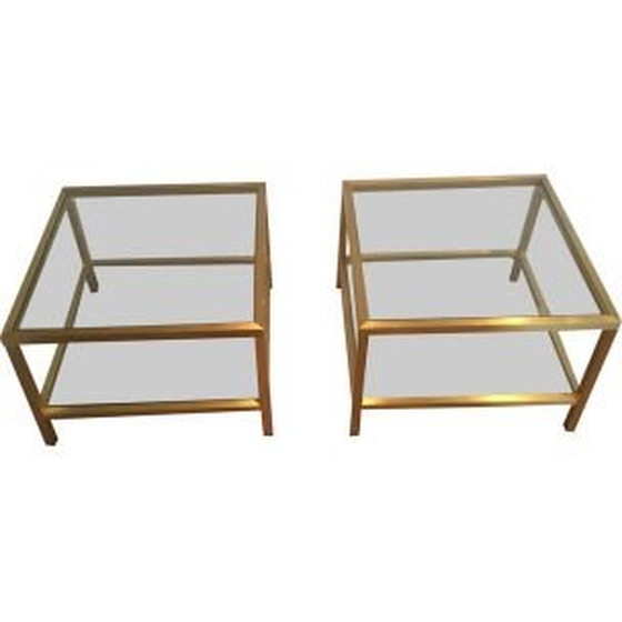 Image 1 of 2 tavolini vintage in ottone anodizzato, 1960