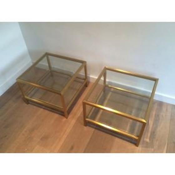 Image 1 of 2 tavolini vintage in ottone anodizzato, 1960