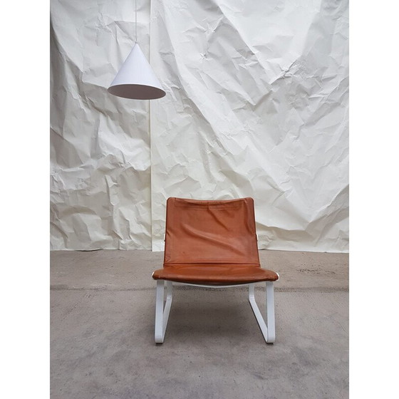 Image 1 of Sedia a sdraio vintage in pelle e acciaio