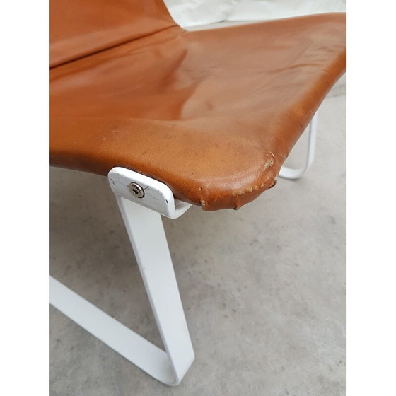 Image 1 of Sedia a sdraio vintage in pelle e acciaio