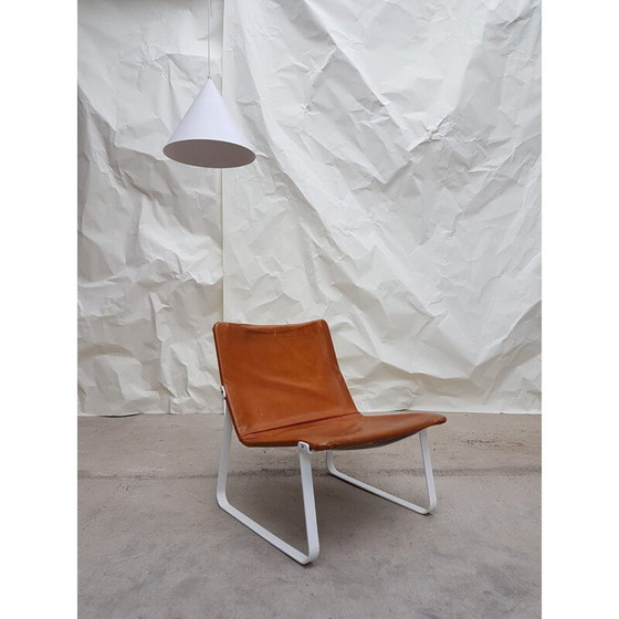 Image 1 of Sedia a sdraio vintage in pelle e acciaio