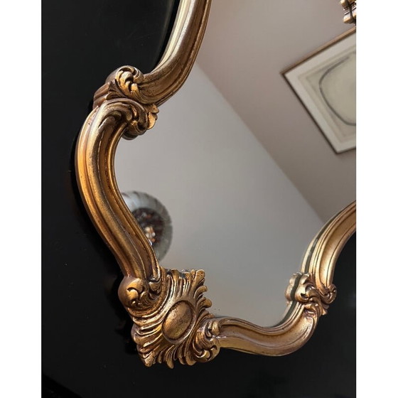 Image 1 of Specchio vintage in legno dorato, anni '50