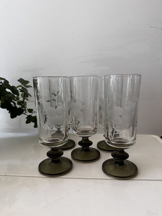 Image 1 of Verres à champagne en cristal 1970