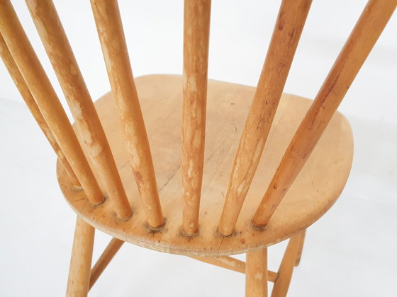 Image 1 of 2x vintage spindle back dining chairs