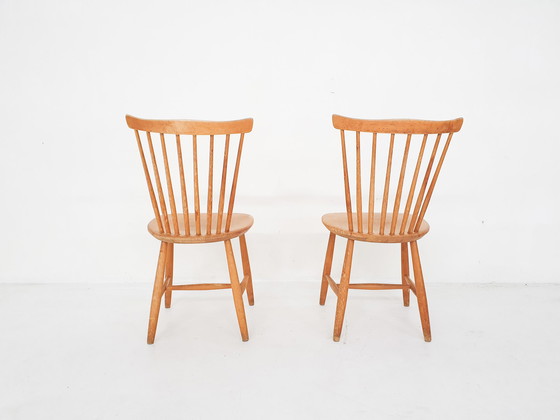 Image 1 of 2x vintage spindle back dining chairs