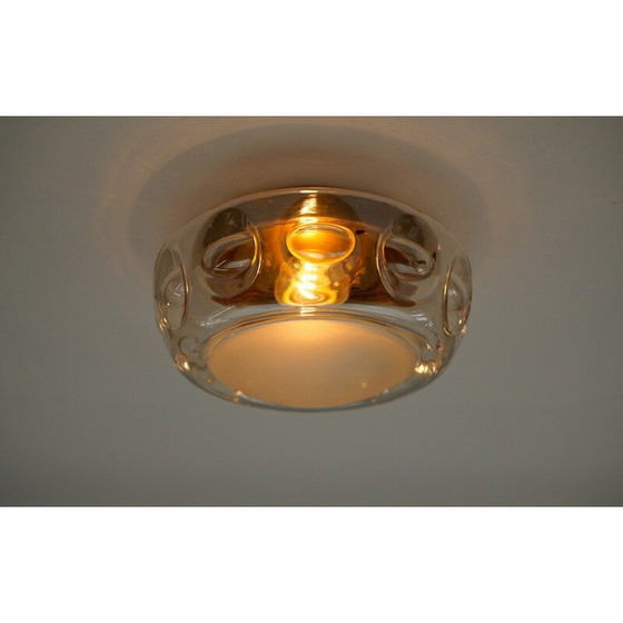 Image 1 of Lampada da soffitto vintage in vetro ambrato, 1960