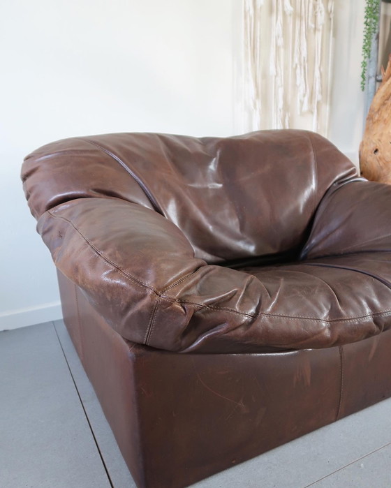 Image 1 of Chaise en cuir Leolux fat lounge vintage design