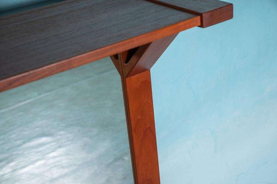 Image 1 of Espejo danés de teca con estante para sombreros, década de 1960