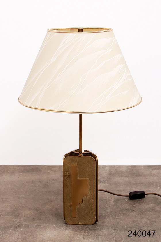 Image 1 of Hollywood Regency Messing table lamp with shade, 1970s