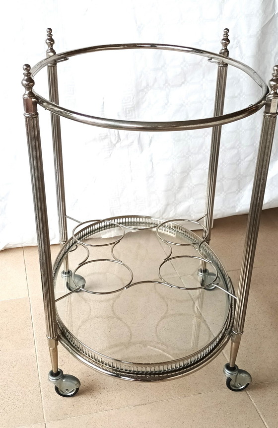 Image 1 of Hollywood Regency Serving Cart /Oval