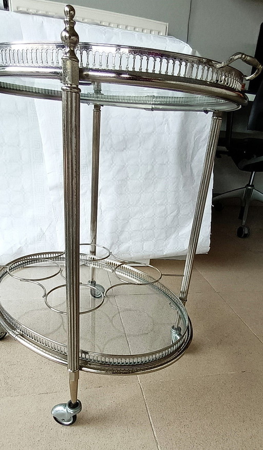 Hollywood Regency Serving Cart /Oval