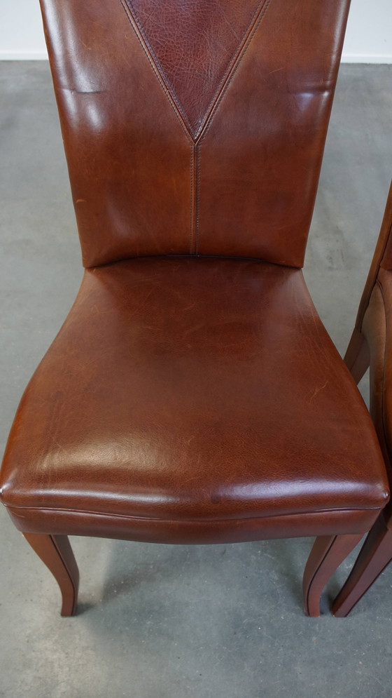 Image 1 of 6 X Beef Leather Design Dining Chair