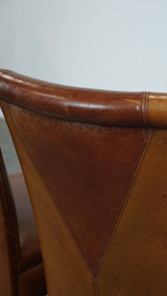 Image 1 of 6 X Beef Leather Design Dining Chair