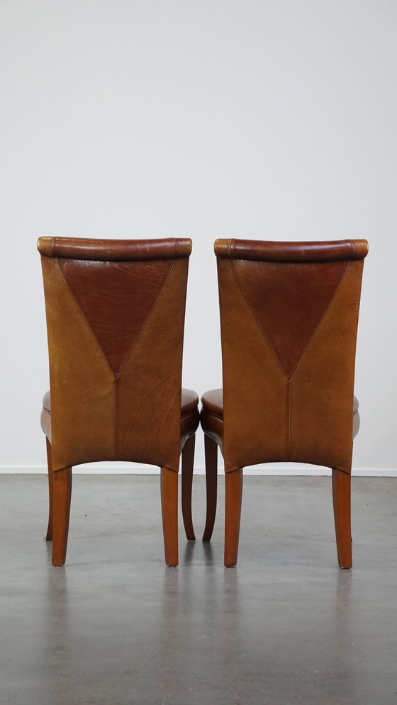 Image 1 of 6 X Beef Leather Design Dining Chair