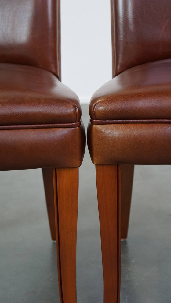 Image 1 of 6 X Beef Leather Design Dining Chair