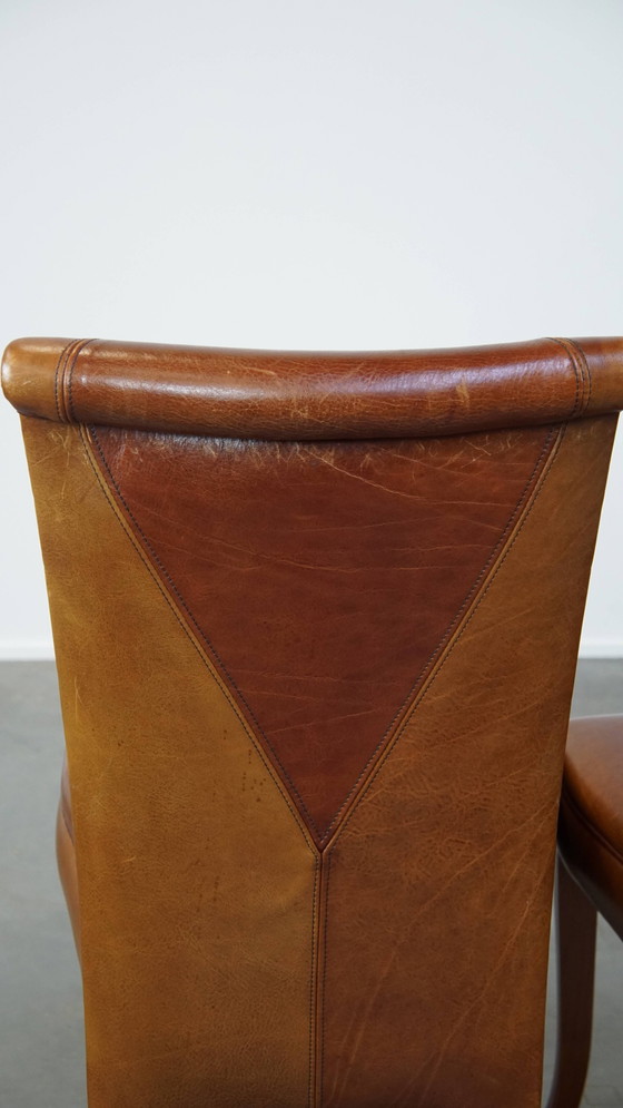 Image 1 of 6 X Beef Leather Design Dining Chair