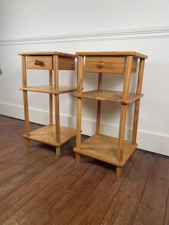 Image 1 of Pair Of Pine Bedside Tables, Circa 1980