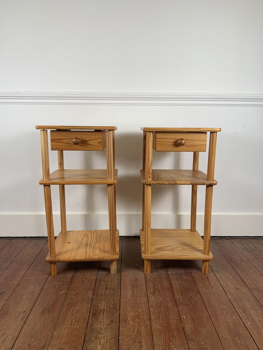 Pair Of Pine Bedside Tables, Circa 1980