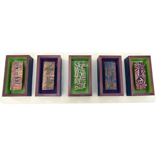 Vintage wooden wall lamp panel, 1950s