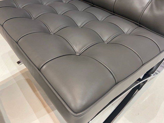 Image 1 of Knoll Set Barcelona New-Never Used Petrol Grey Leather Design L. Mies Van Der Rohe And Lilly Reich 1929