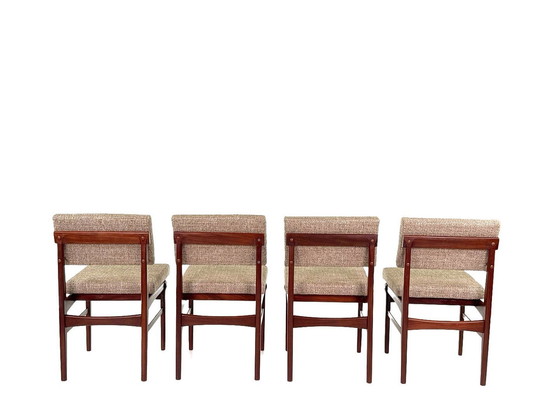 Image 1 of 4X Vintage Teak Dining Chairs Model "Uppsula" By Louis Van Teeffelen For Wébé